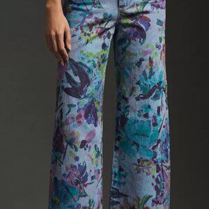 The Denim Colette Cropped Wide-Leg Jeans (Size 28)